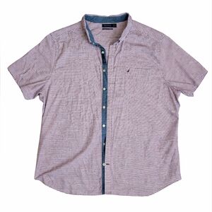 Nautica Button Up Polo Mens 3XL Classic Fit Stretch Striped Cotton Blend Shirt